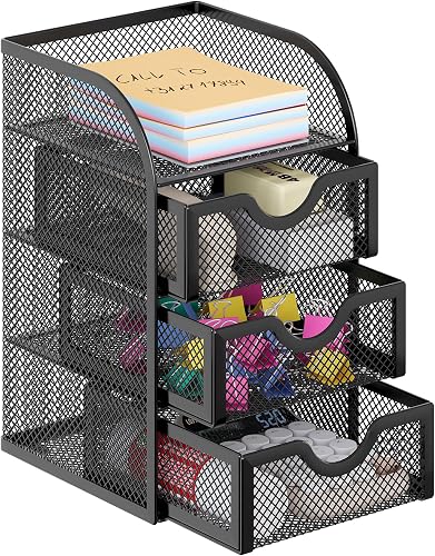 Mesh Desk Organizer with Drawers