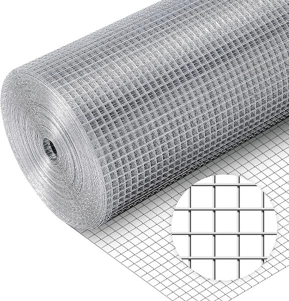 Hardware Cloth 1/2 24 X 25,19 Gauge Chicken Wire Mesh Fence Double Layer Galvanized, Welded Metal Wire Fence Mesh Roll f