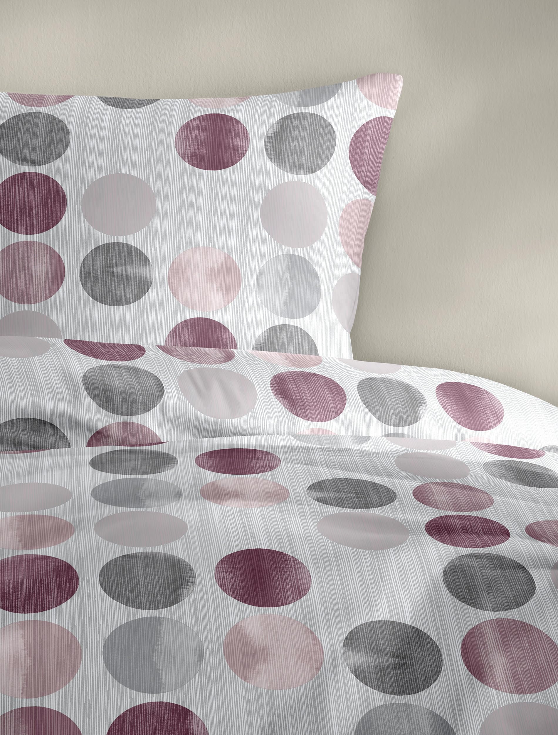 Bierbaum Bettwäsche 4153, Fein-Biber, Designed in Germany, Fraise 60, 135x200 + 80x80 cm