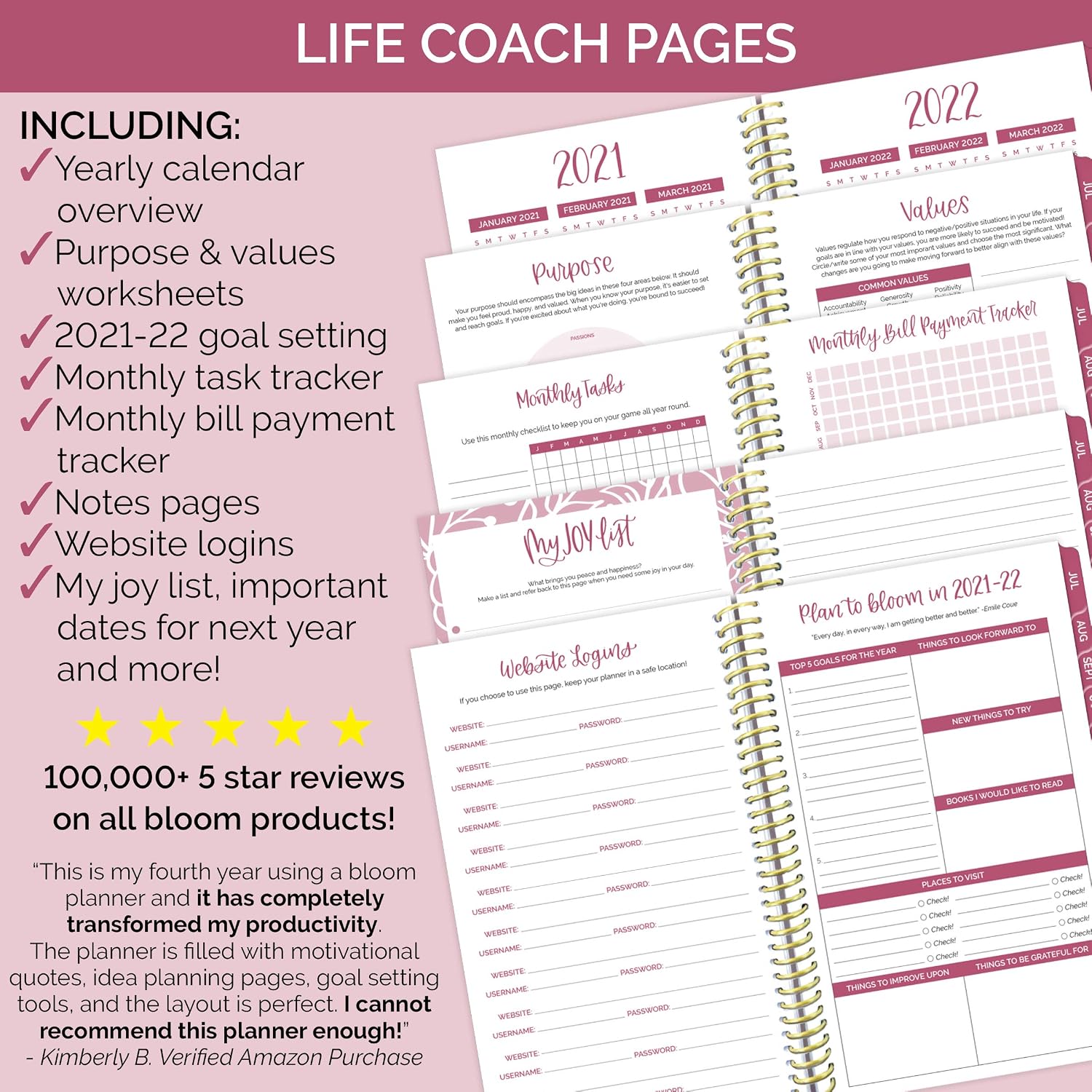 bloom daily planners 2021-22 Academic Year Pocket Planner - 4” x 6” - (July 2021 - July 2022) - Mini Weekly/Monthly Agenda Organizer & Calendar Book - Marble