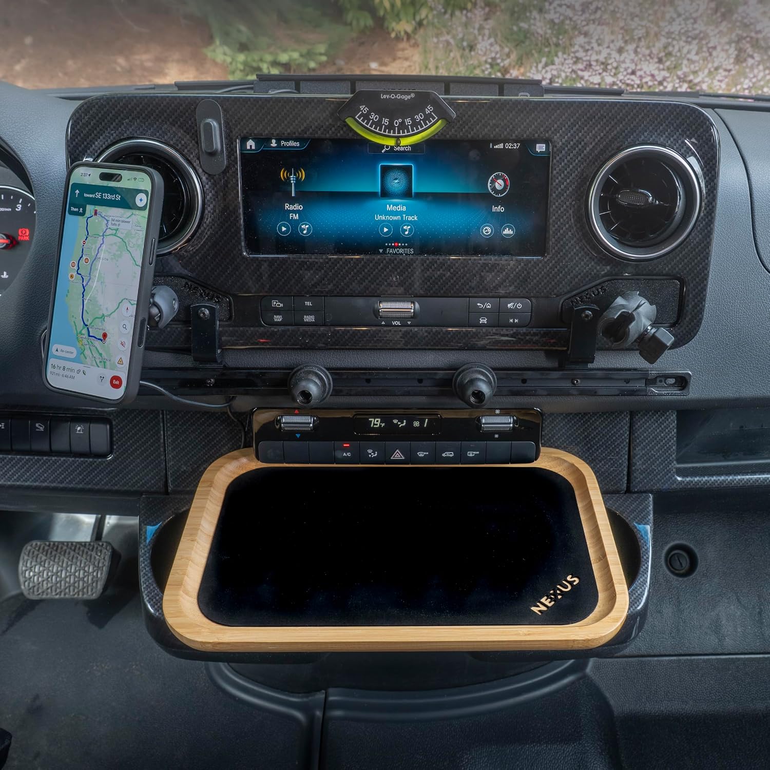 NEXUS Dash Tray for Mercedes-Benz VS30 Sprinter Van (10x14 inch Bamboo) image 2