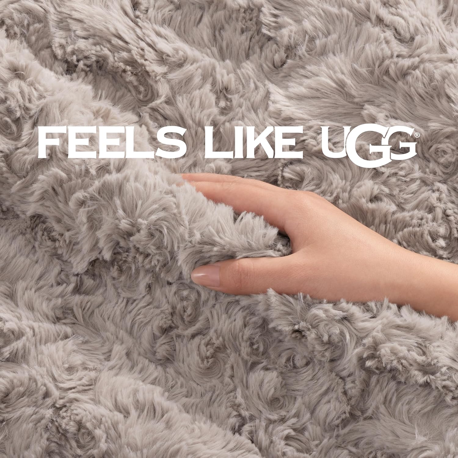 UGG Adalee Faux Fur Throw Blanket Luxury Lightweight Cozy Soft Throw for Couch Bed or Chair Hypoallergenic Machine Washable Double-Sided Fluffy Blanket Home Decor, 50-inch x 70-inch, Oyster Brown - Image 3