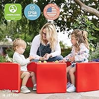 Vista 30 de ECR4Kids Tri-Me 3 en 1 silla cubo, muebles para niños, color azul polvo
