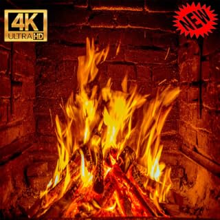 Fireplace Screensaver with Crackling Fire Sound