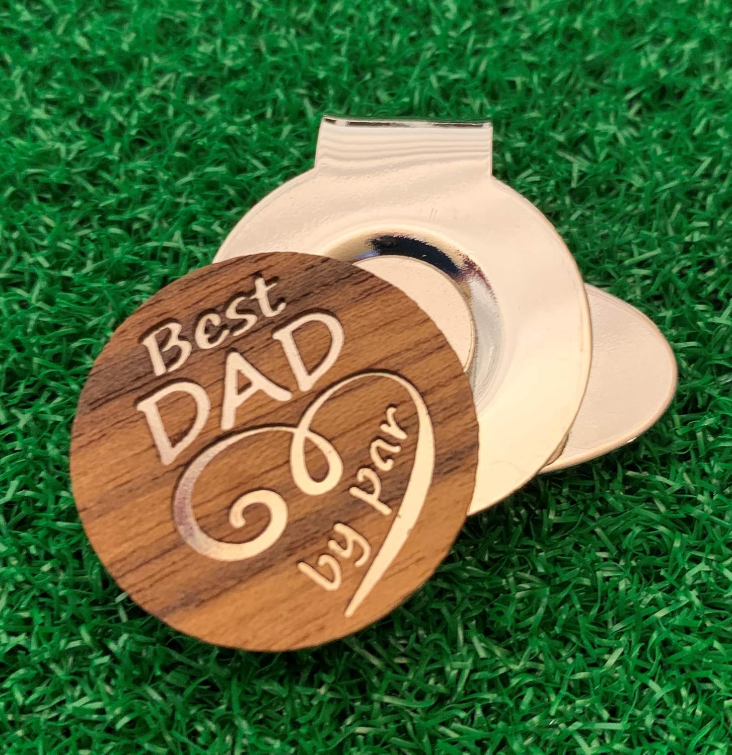 review The Quintessential Hostess Best Dad by Par Engraved Golf Hat Clip and Ball Marker Teak Personalized