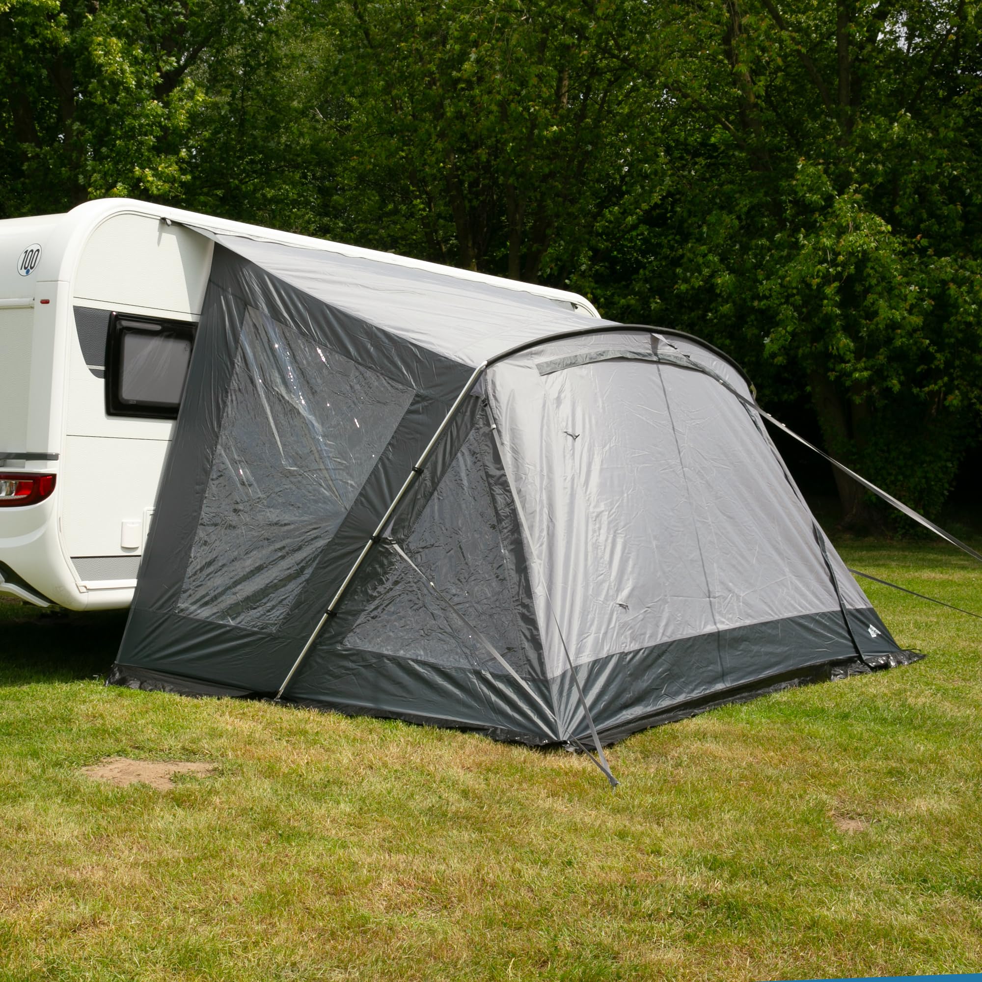 Tenda da Veranda Positano 330 di your GEAR per Roulotte con 4 Finestre e Grande Porta, UV 50+, Struttura in Alluminio, 8,2 m² di Spazio Abitabile, 4 Persone