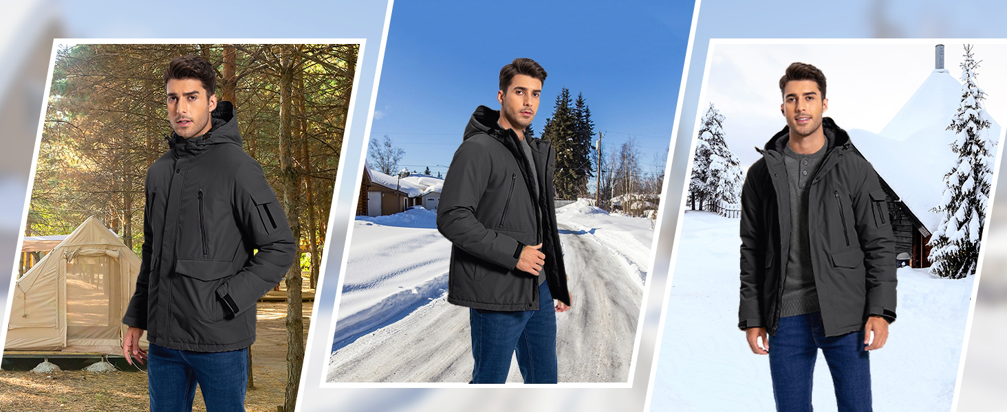 Pioneer Camp Herren Winterjacke | Wasserdicht Winddicht Mit 9 Taschen Fleece Gefüttert