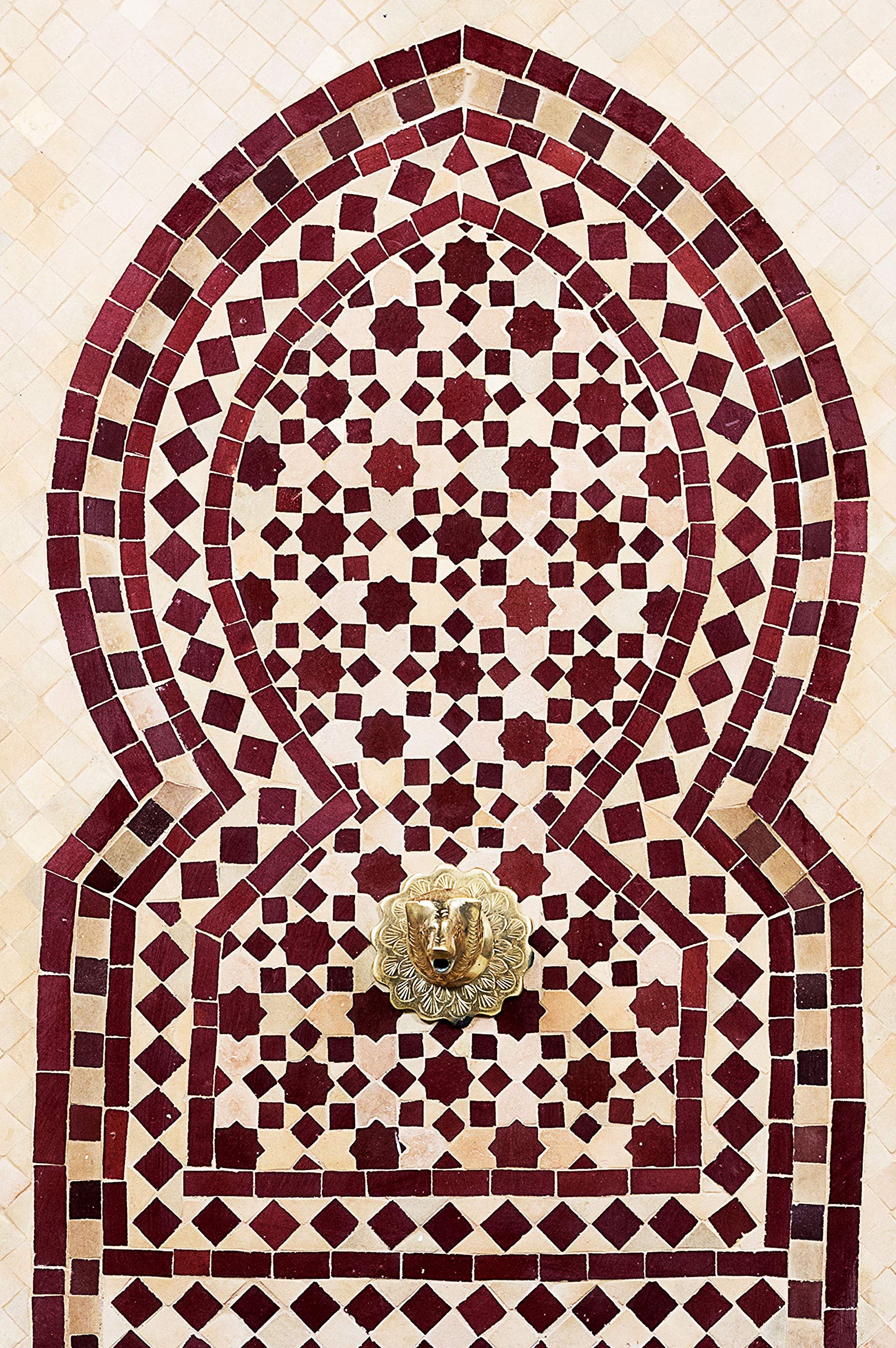 Marokkanischer Mosaik Brunnen 107cm - Gartenbrunnen Mit Pumpe & Wasserspiel