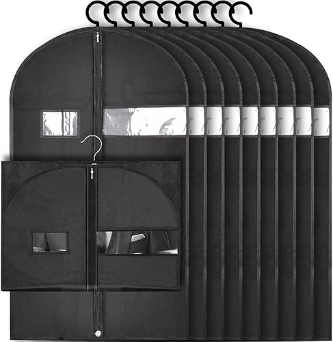 Balabuki Bolsa de ropa para viajes, juego de 10, bolsas de ropa de alta calidad, bolsas de traje para colgar ropa, almacenamiento y viajes, color