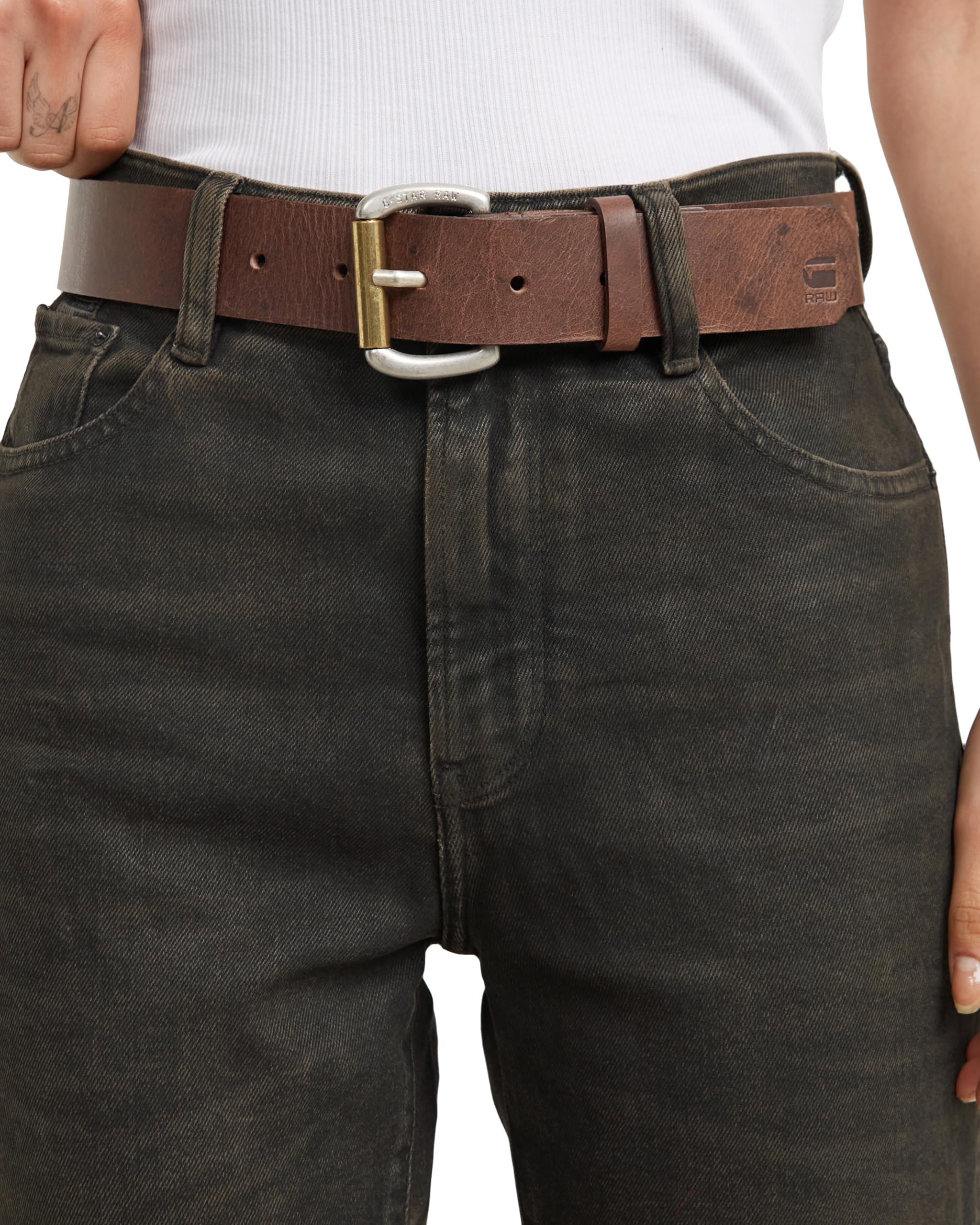 G-STAR RAW Men's Accessories, Metalic (Dk Brown/Oxide Stone D20177-3127-b298), 105