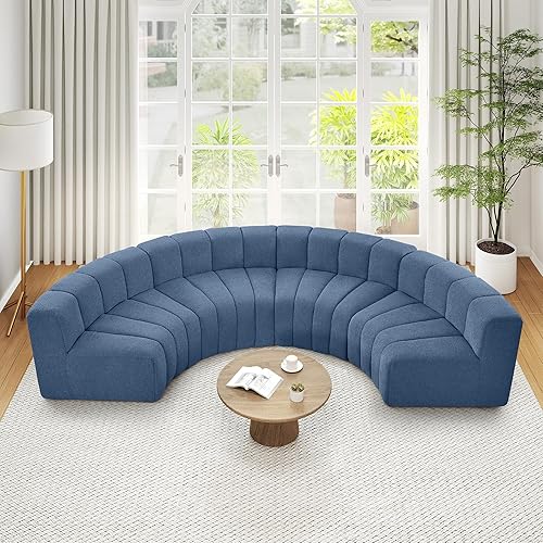 Vista 8 de LEVNARY Módulo redondo 1/8 para sofá modular (beige)