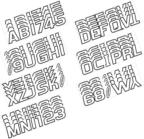 Vista 16 de Kit de números para registro de fábrica Hardline Products en color azul y negro, Cromo/Negro