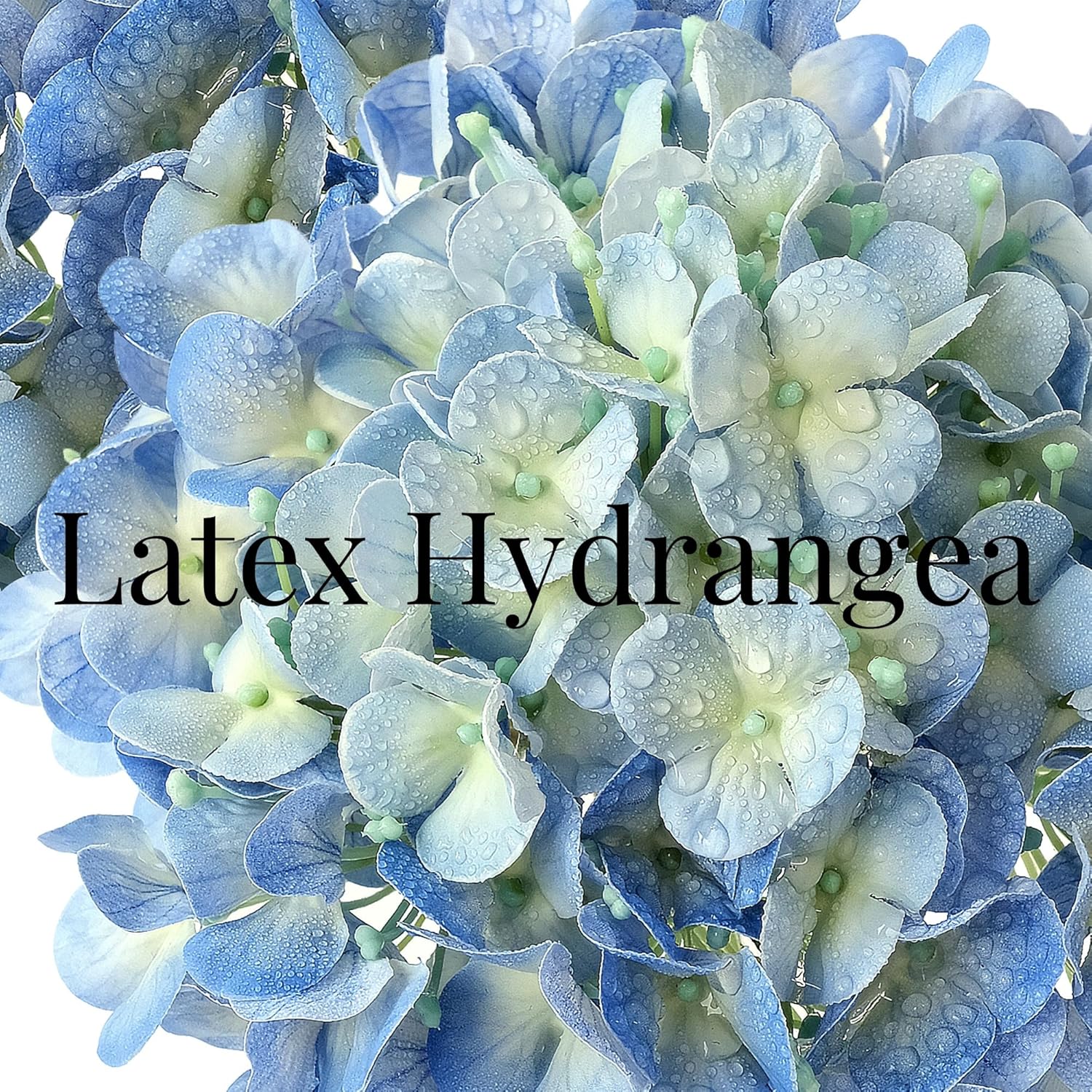 4 Pcs Real Touch Blue Hydrangeas Artificial Flowers 20'' Real Looking Faux Hydrangeas for Party Wedding Home Decor Kitchen Baby Shower Flower Arrangement - Image 3