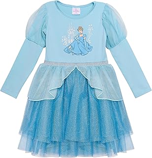 Princess Long Sleeve Tutu Dress for Girls – Cute Toddler Kids Dresses Featuring Cinderella, Belle, Elsa & Tiana - Buy now