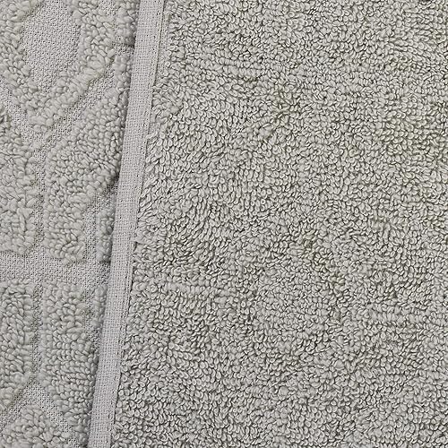 Miniatura 4 de Amrapur Overseas Juego de 6 toallas de jacquard con puerta de diamante teñido, color plateado