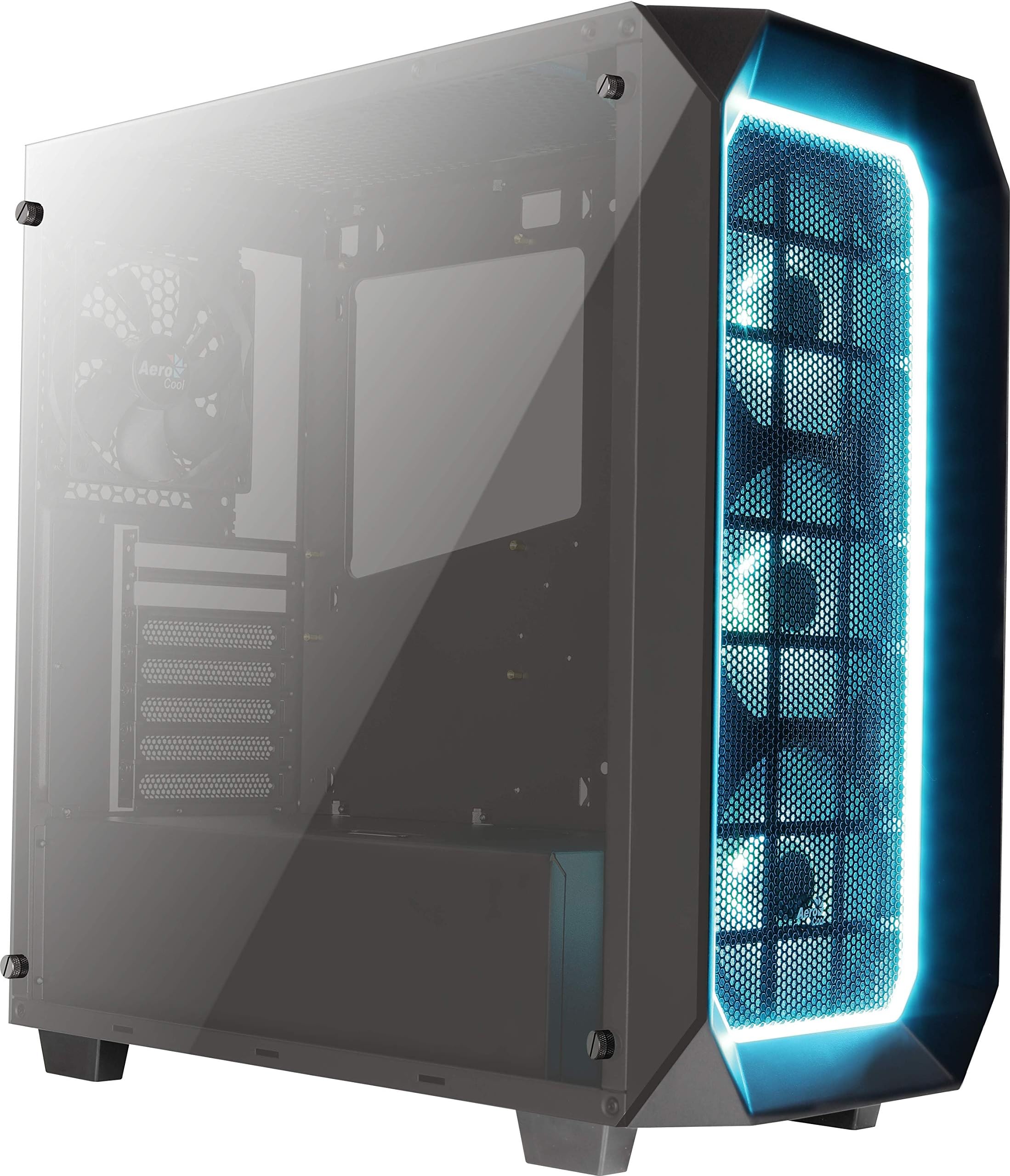 Aerocool P7C0 Pro16.8 Mil Colour RGB Fans with Hub/Dual Tempered Glass Panels - Black, ACCM-P702043.11