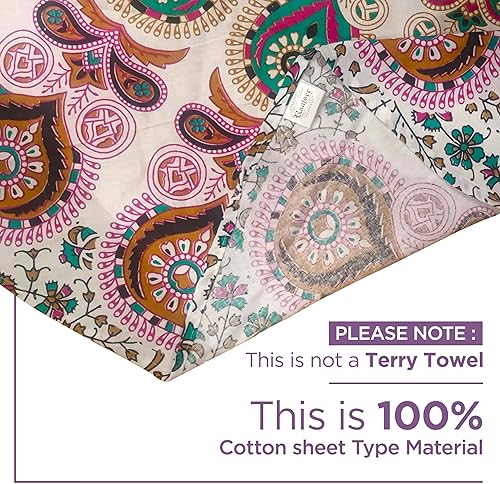 Miniatura 2 de raajsee Tapiz redondo de playa blanco y rosa, manta de playa hippieboho, manta de playa con mandalamanta de algodón indio, mantel redondo,