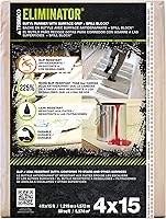 Trimaco Eliminator Butyl Drop Cloth 4x15 ft - Leak-Proof, Slip-Resistant Professional Painting Protection