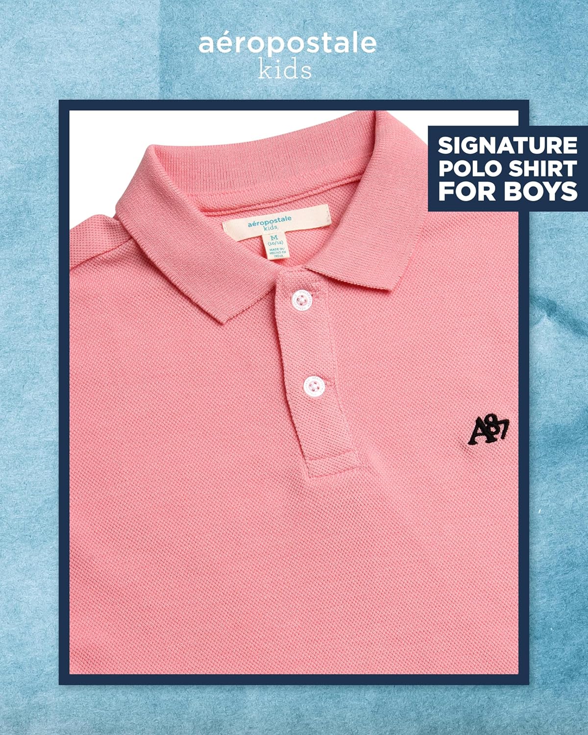 AEROPOSTALE Boys Polo Shirt - Soft Cotton Stretch Classic Fit Athletic Short Sleeve Collared Golf Polo Shirt for Boys - Image 2