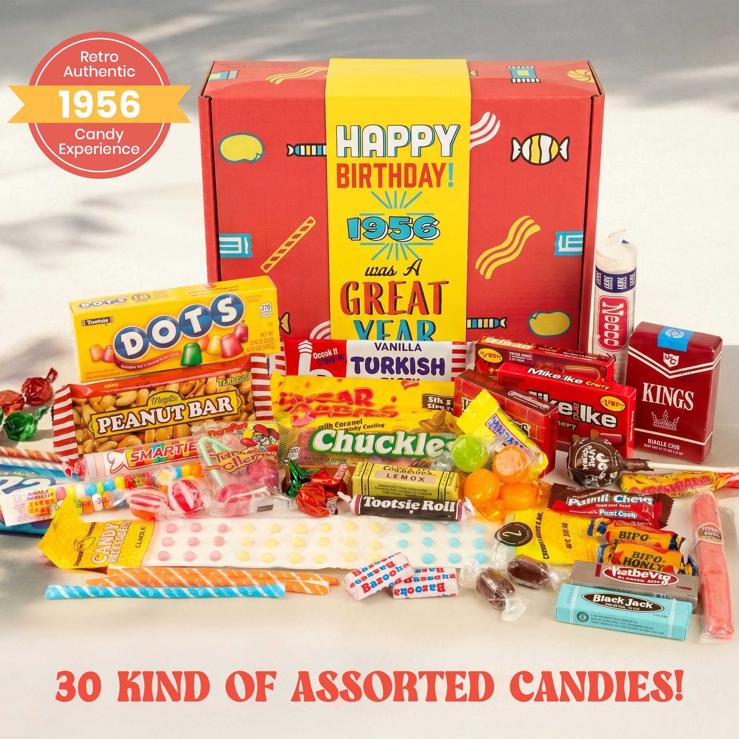 Amazon.com : RETRO CANDY YUM 1956 Birthday Gift Box, 30-Kinds of