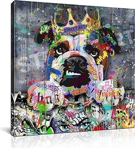 SIXTTART Decoración de pared de perro  Decoración de pared para habitación de niños  Arte de pared de animales de grafiti Decoración de pared de