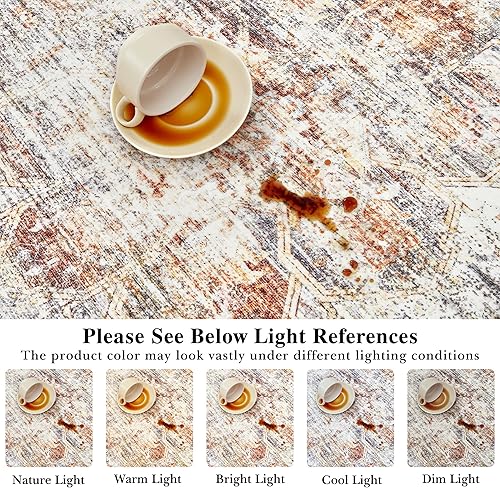 Miniatura 157 de Rugland Alfombras de área de 8 x 10, alfombra lavable resistente a las manchas, alfombras antideslizantes para sala de estar, alfombras tribales