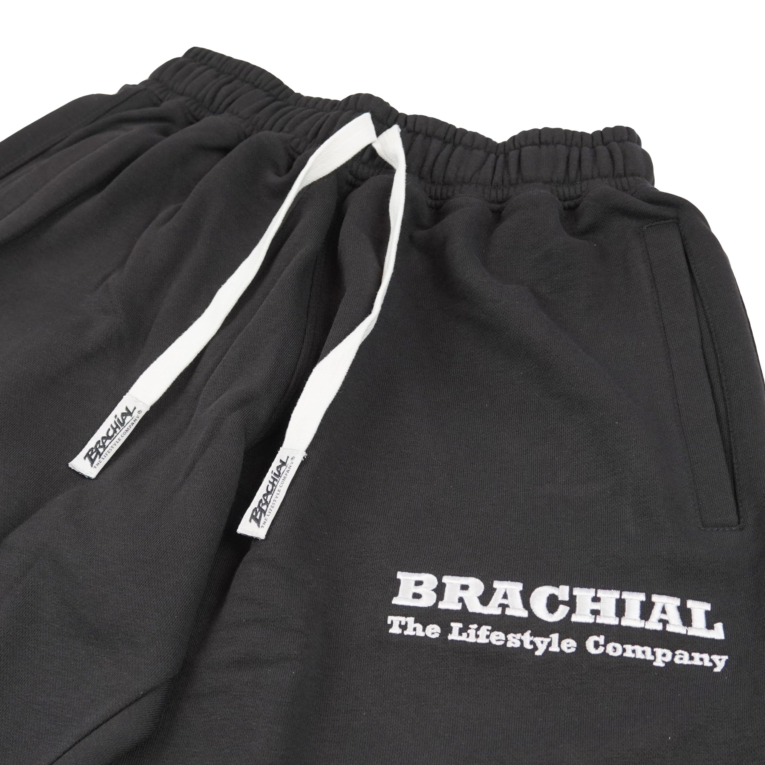 BRACHIAL Sporthose Herren Schwarz Blank Fitnesshose Pumperhose Gymhose Bodybuildinghose Fitness Bodybuilding Sporthose