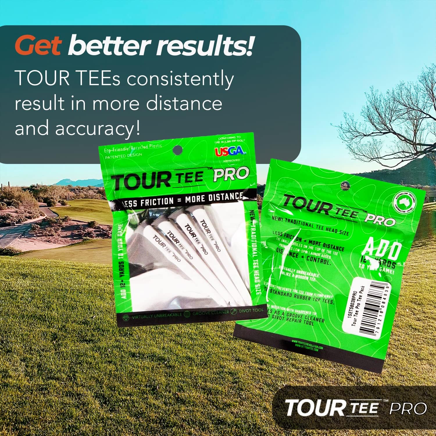 Review TOUR TEE CMC Design Golf Tee Pro Pack Add Distance and Control