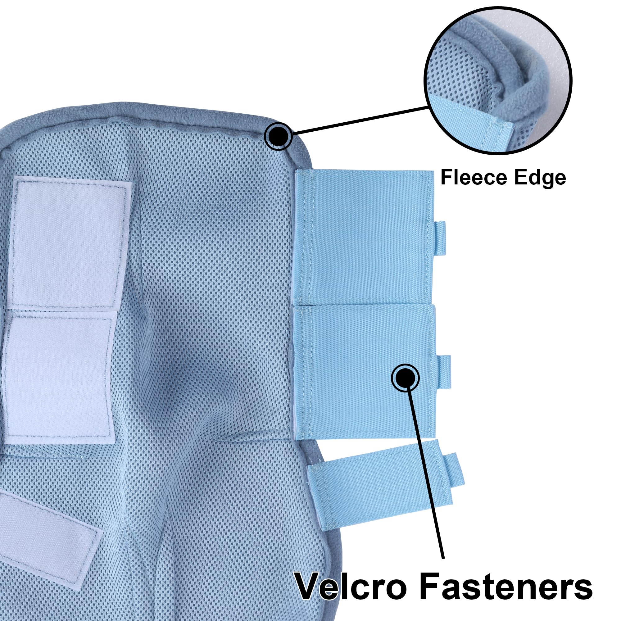 Gallopoff Horse Fly Boots Set of 4 - Soft & Comfort Mesh Travel Fly Leggings for Horses - Perfect for Field or Stable Light Blue Full - Image 4