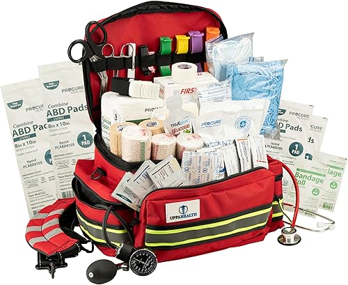 Miniatura 2 de Kit de primeros auxilios EMT, bolsa profesional para traumatismos EMT/EMS completamente surtida, más de 400 suministros médicos para socorristas,