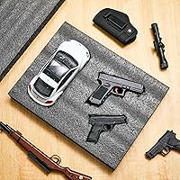 Vista 5 de Treela 1 hoja de espuma de polietileno personalizable de 16 x 12 x 2 pulgadas, relleno de espuma cortable de color negro grueso para estuches, hoja