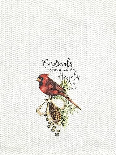 Vista 51 de Toallas de mano de cocina navideñas: ten una feliz Navidad en tejido plano y colorido estampado de flor de pascua en tejido de espiga, 100% algodón