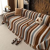 Vista 85 de VClife funda boho de sofá de felpilla para sofá seccional, funda antideslizante para sofá de 2 plazas, protector para mascotas con borlas, funda