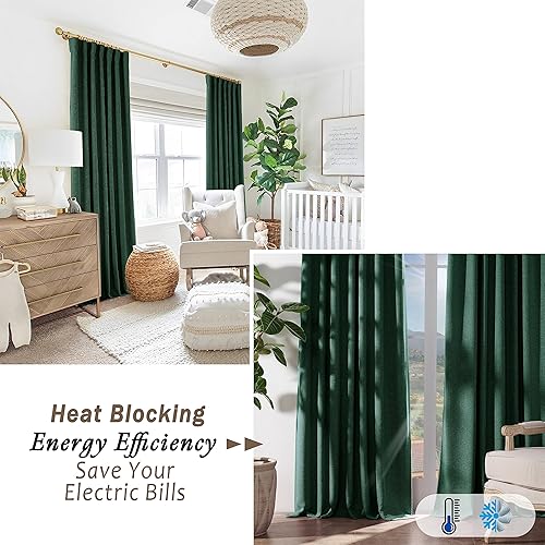 Miniatura 86 de PANELSBURG Cortina de techo para cortinas de 102 pulgadas de largo, cortina de piso a techo, cortinas opacas plisadas para dormitorio, sala