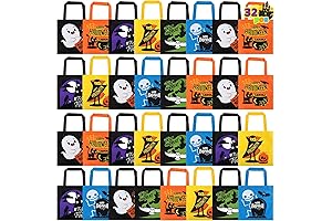 JOYIN 32 Non-Woven Trick or Treat Bags for Kids Halloween Party Favor Supplies
