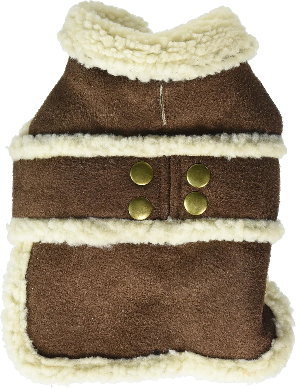 Fashion Pet Outdoor Dog Shearling Coat, XSmall, Brown Dog Coats For Small Dogs