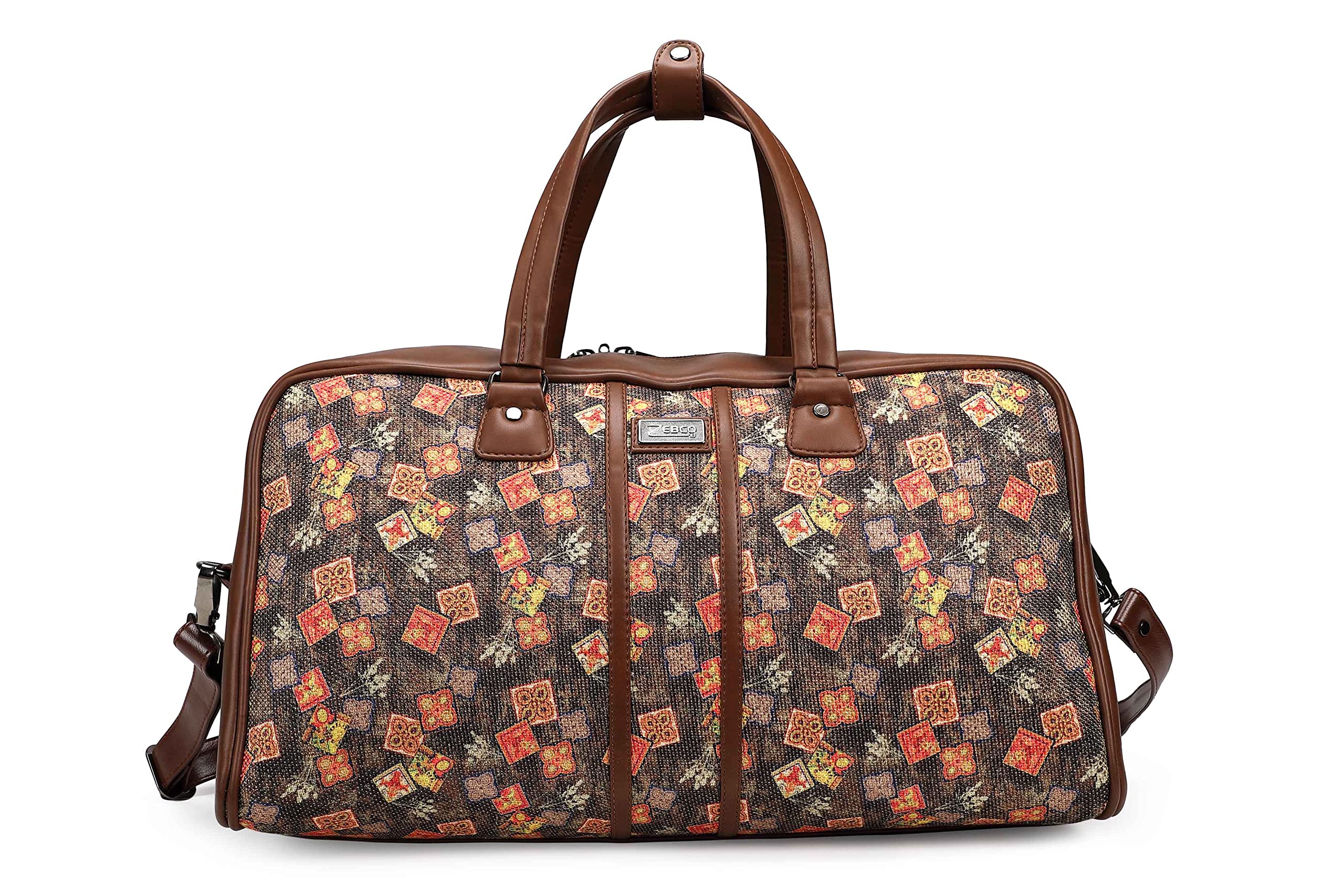 Vegan Leather Duffle Bag Cabin Size Travel Luggage Bag 35 Liter-image-12