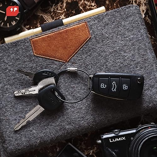 Miniatura 3 de Llavero grande de alambre de cable para coche, llaveros de bucle resistente, anillos de mosquetón de acero inoxidable