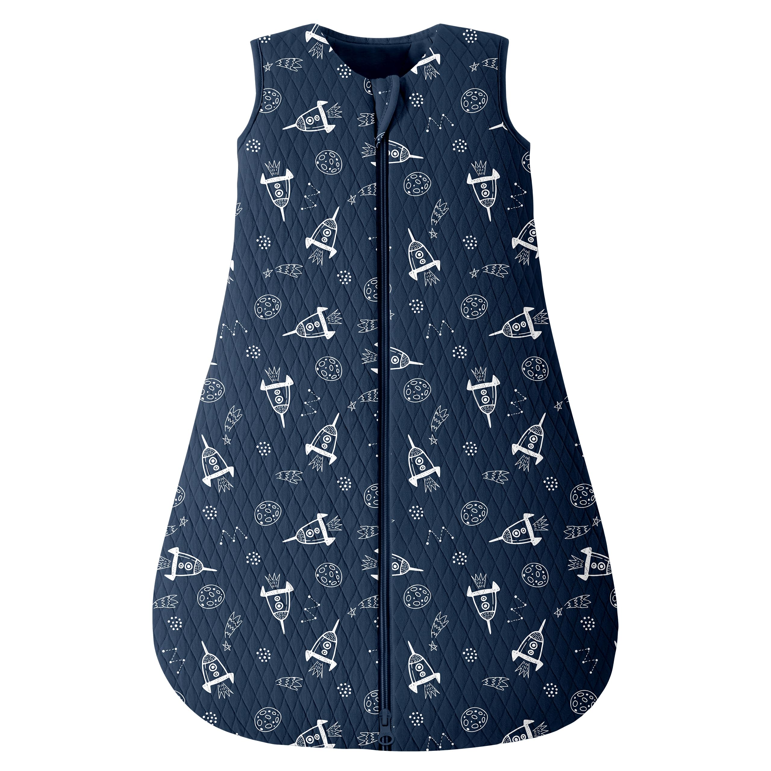 Looxii Baby Sleeping Bag 2.5 TOG 100% Cotton Winter Toddler Sleep Sack Baby Wearable Blanket for Boys and Girls 0-6 Months Rocket Navy Blue