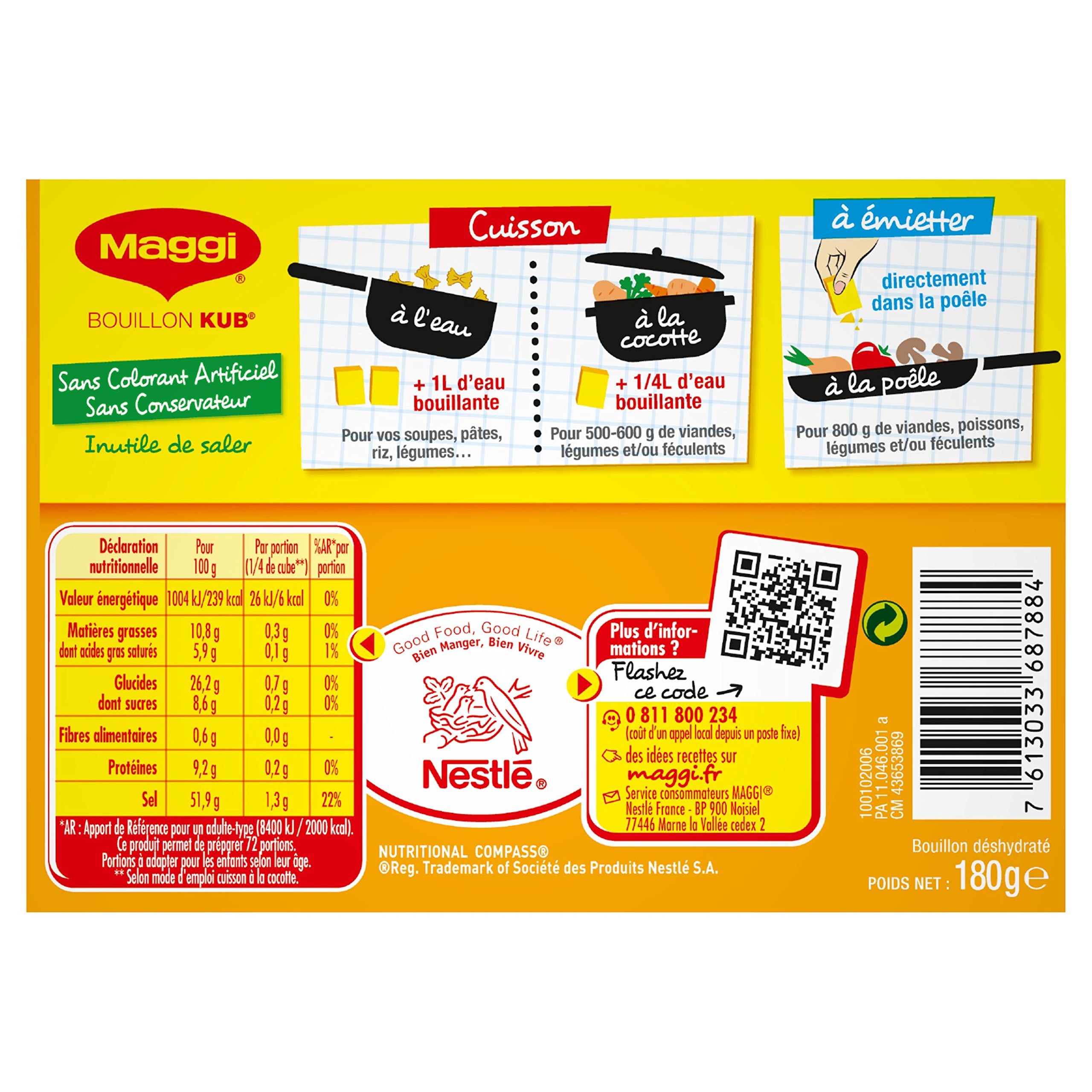 Maggi Assaisonnement Volaille Bouillon KUB 180 g