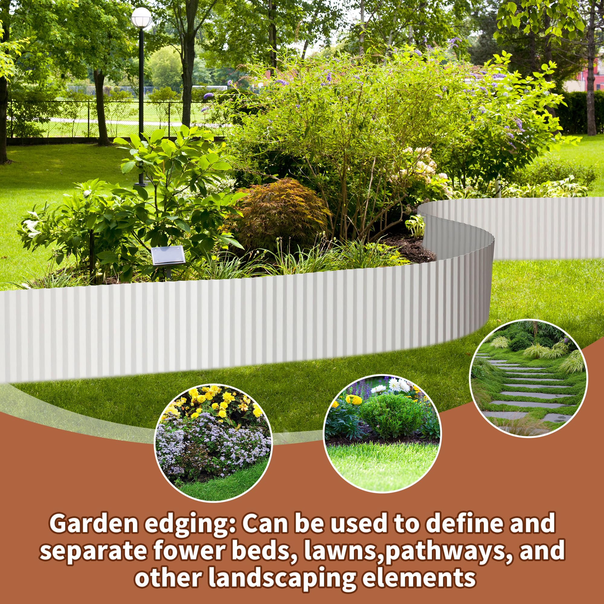 Quibbay Bordo da giardino in metallo ondulato, 25,4 cm x 15
