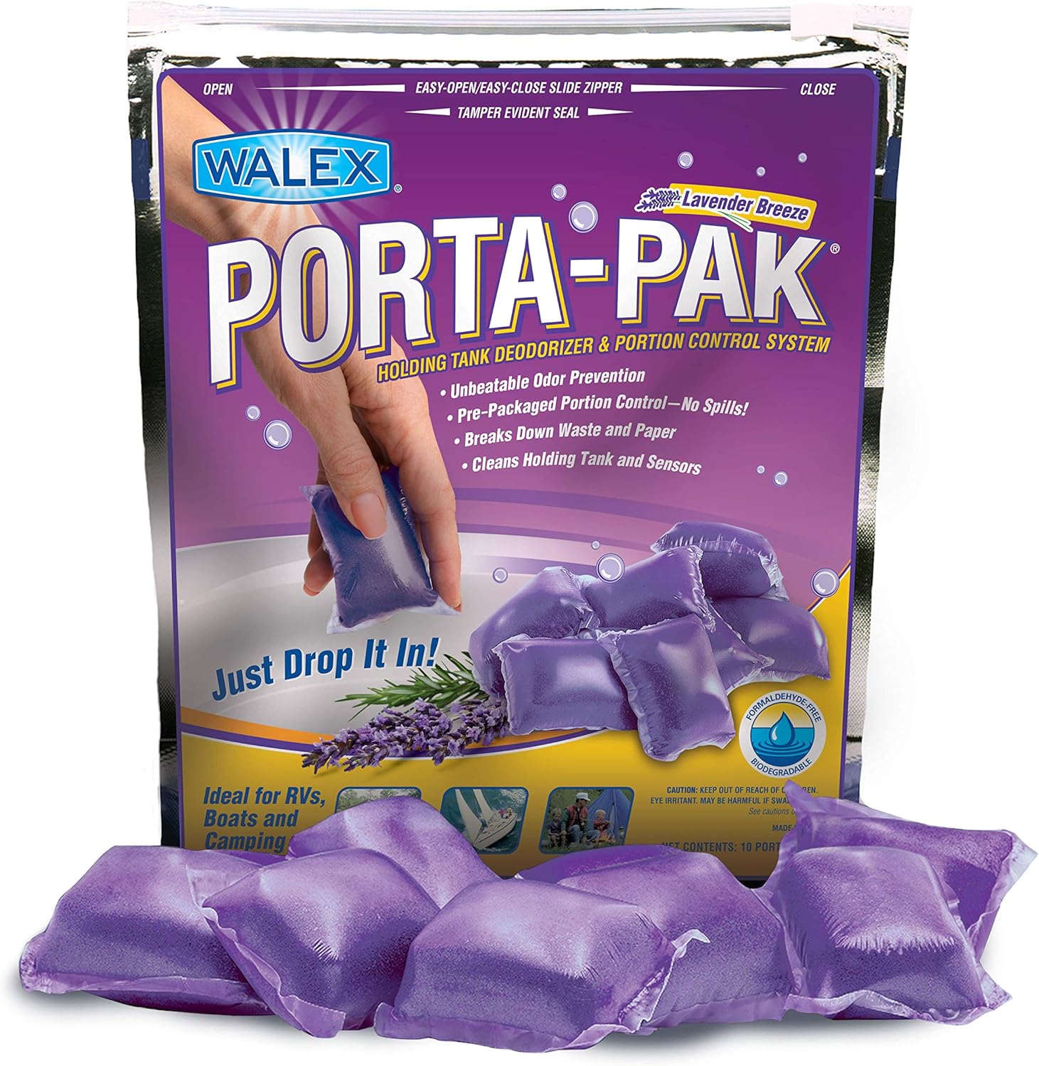 Walex PPRVLAV PPRV10LAV Porta-Pak Holding Tank Deodorizer Drop-Ins, Lavender Breeze (Pack of 10): Automotive