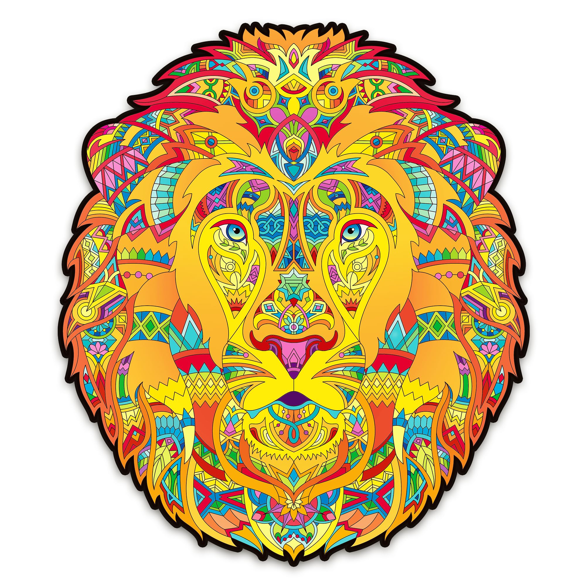 91Knots | Majestic Lion 84 Pieces Animal Shape Wooden Jigsaw Puzzle for Adults and Kids 6+ Years | New Year Gift | Mandala Inspired Art Puzzle Board Games for Kids (Majestic Lion) (B0DCXN7W5H) Amazon Price History, Amazon Price Tracker