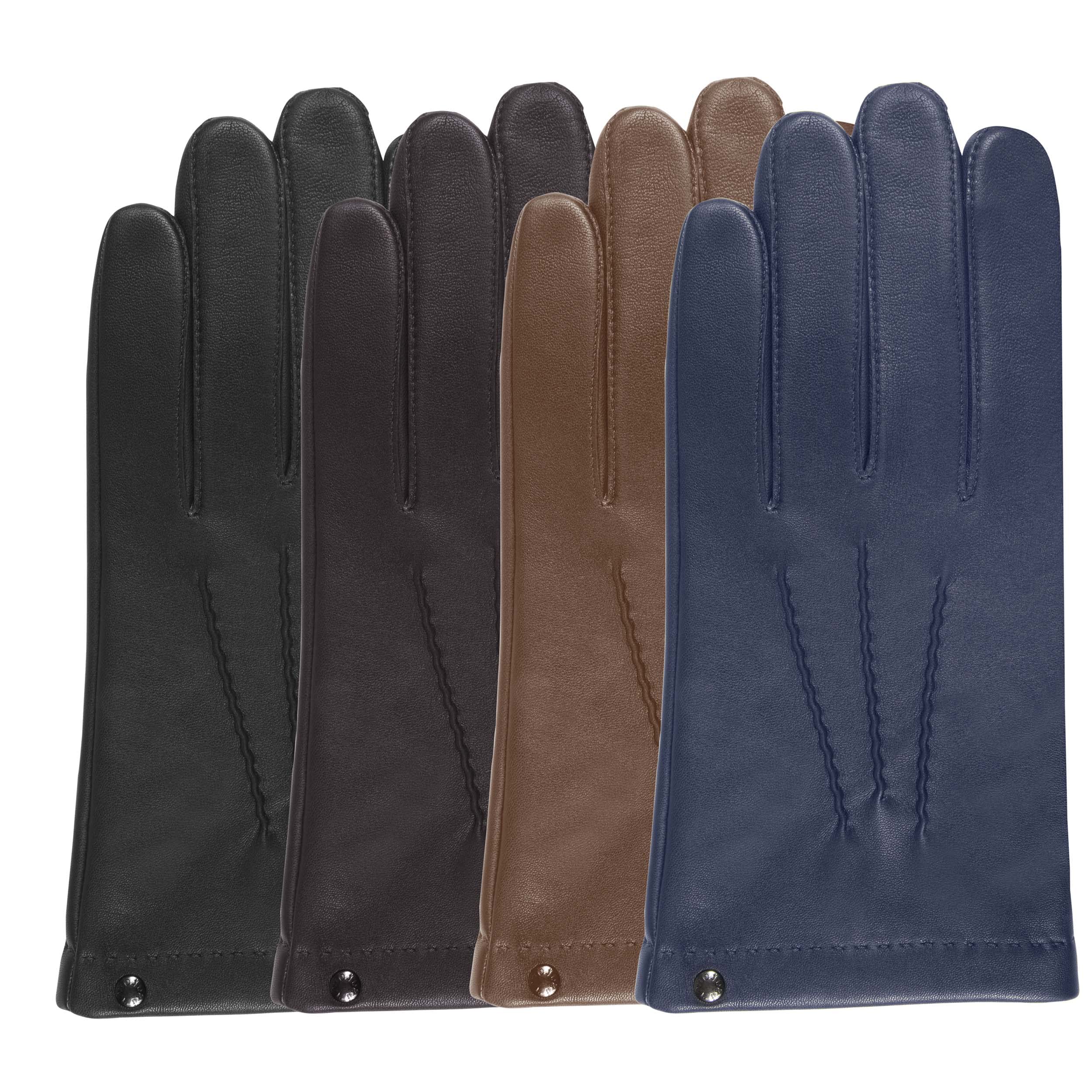Isotoner Gants homme cuir d'agneau - doublés soie, 9=L,