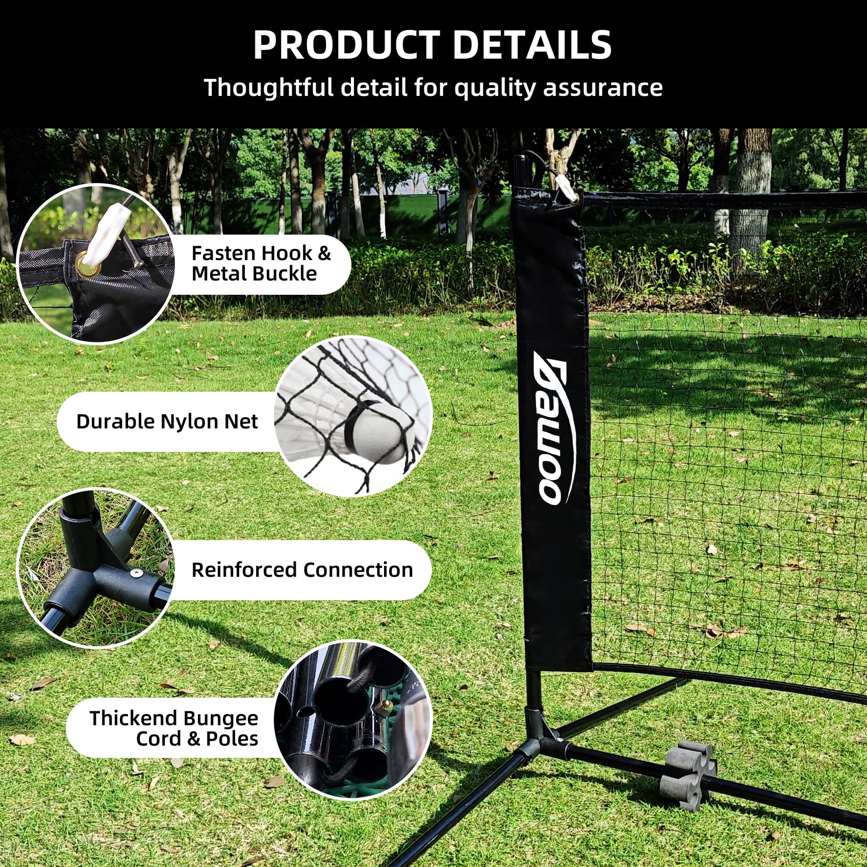 Rete Da Tennis Pieghevole - Portatile Per Badminton, Pallavolo E Beach Tennis - Foto 11