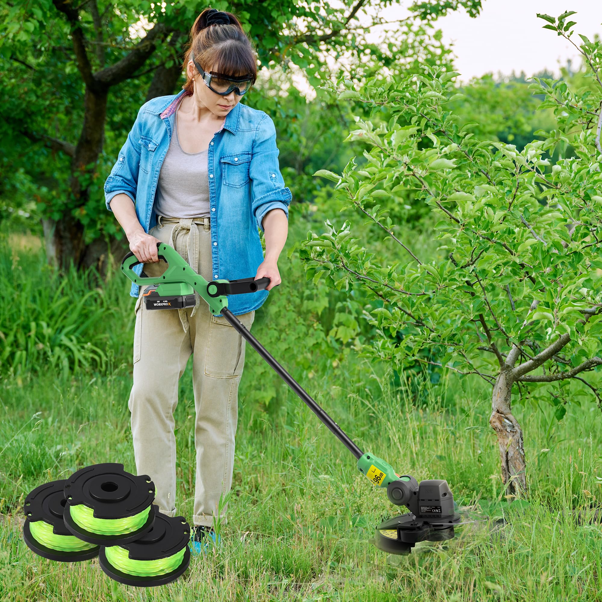 Image secondaire de Fil de Coupe Nylon WORKPROX 5 m - 2 Rouleaux pour Coupe-Bordures 20V