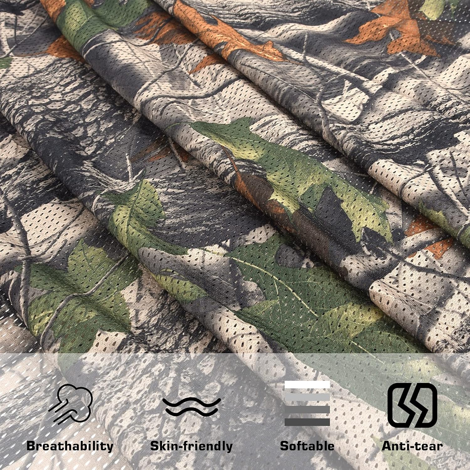 FLYEGO Camo Netting Camouflage Netting- Quiet Camo Mesh Netting, Lightweight Camo Burlap for Duck Hunting, Decoration, Concealment, Treestand, Sunshade : Sports & Outdoors