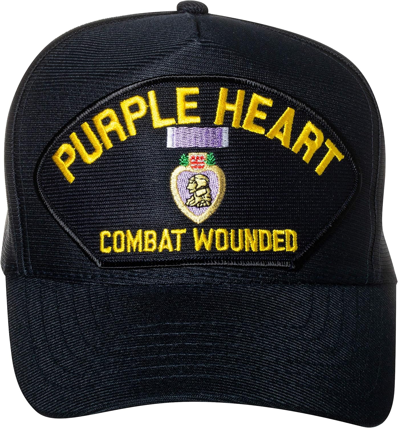 Artisan Owl United States Purple Heart Combat Wounded Emblem Patch Hat – Adjustable Baseball Cap (Navy Blue)