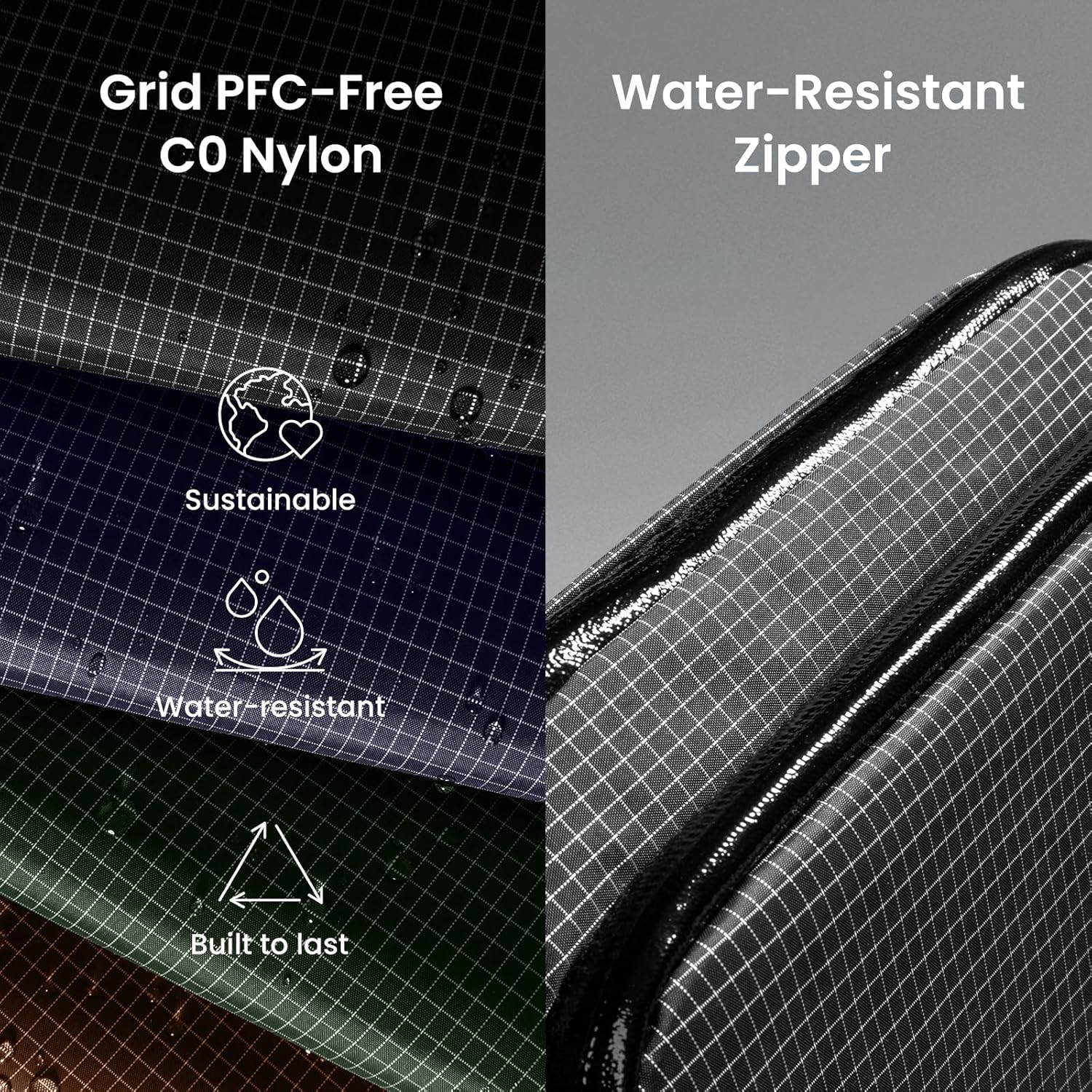 tomtoc Electronic Organizer Travel Case Performance, Water Resistant Dual Compartment Cable Organization Storage Bag for Charger, Cord, Phone, Hard Drive, Power Bank, Accessories Travel Essentials