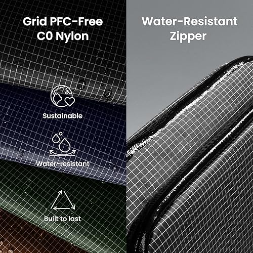 Vista 64 de tomtoc Estuche organizador de accesorios de viaje para electrónicos y cables, para teléfono, Airpods, unidad USB y artículos diarios y esenciales